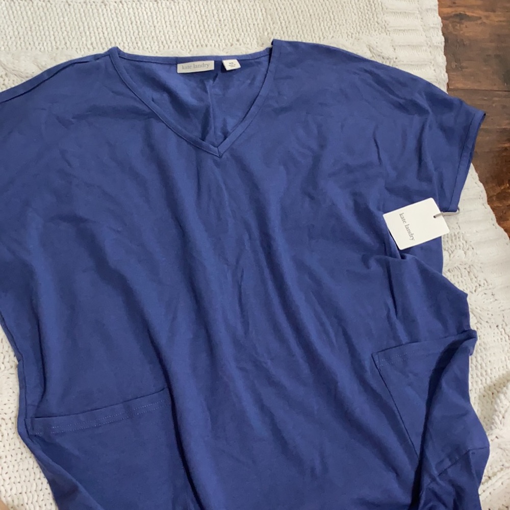 Kate Landry Blue Soft Dress With Pockets RUNS BIG